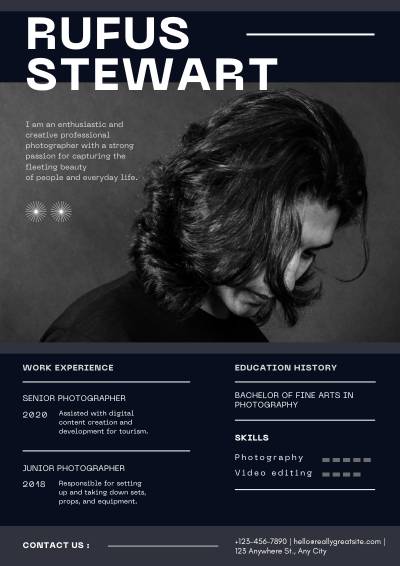 Minimal Dark Blue  CV Design