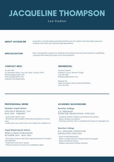 Simple Blue CV Design