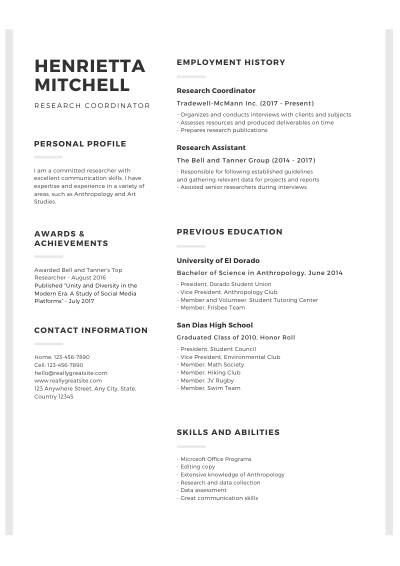 Simple White CV Design